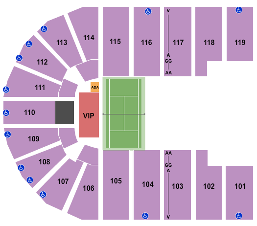 Orleans Arena - The Orleans Hotel Tennis Seating Chart