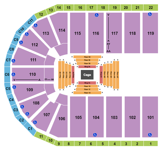 Orleans Arena - The Orleans Hotel Boxing Seating Chart