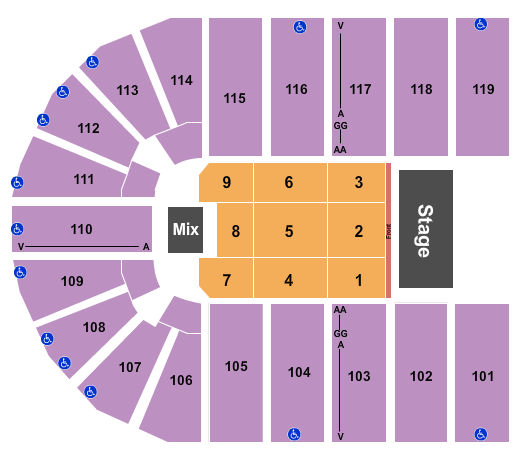 Orleans Arena - The Orleans Hotel Concert Seating Chart
