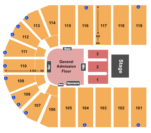Orleans Arena - The Orleans Hotel Dan & Shay Seating Chart