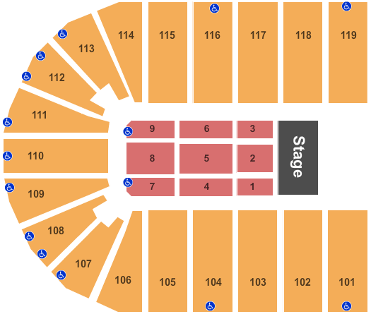 Orleans Arena - The Orleans Hotel End Stage Seating Chart