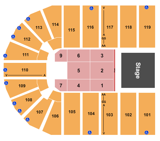Orleans Arena - The Orleans Hotel Endstage 5 Seating Chart