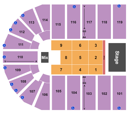 Orleans Arena - The Orleans Hotel Endstage 6 Seating Chart