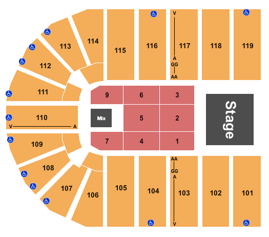 Orleans Arena - The Orleans Hotel Endstage 8 Seating Chart
