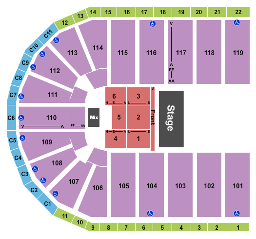 Orleans Arena - The Orleans Hotel Seating Chart
