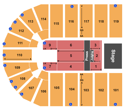 Orleans Arena - The Orleans Hotel Joe Weider's Olympia Fitness Seating Chart