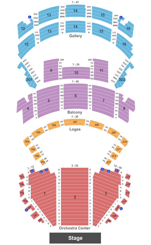 Orpheum Theater - New Orleans Standard Seating Chart