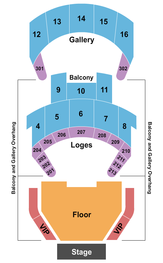 Orpheum Theater - New Orleans GA Floor /w VIP Seating Chart