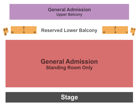 Orpheum Theatre - Madison Endstage GA - Rsvd Low Balc Seating Chart