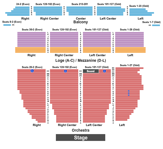 Orpheum Theatre - San Francisco Seating Map