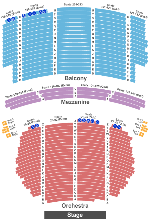 Orpheum Theatre - Los Angeles Seating Map
