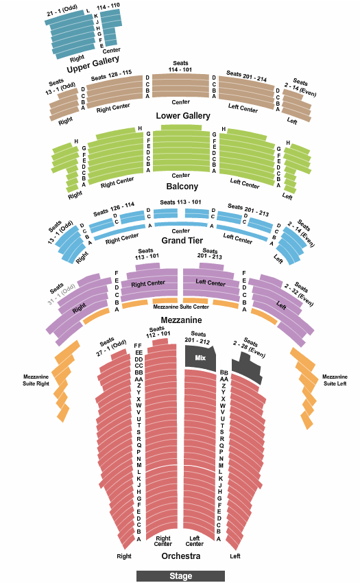 seating chart for Orpheum Theatre - Memphis - Endstage - eventticketscenter.com