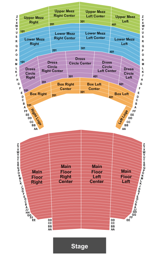 seating chart for Orpheum Theatre - Sioux City - Endstage 2 - eventticketscenter.com