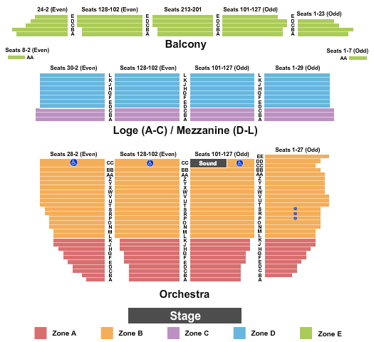 Orpheum Theater San Francisco Seating Map Elcho Table
