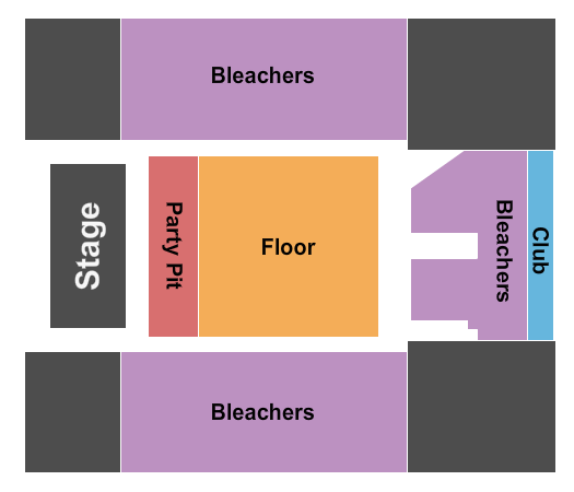 Oshkosh Arena GA Floor & Party Pit Seating Chart