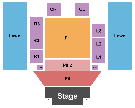 Outdoor Amphitheater At Ford Idaho Center Endstage 2 GA Pits Seating Chart