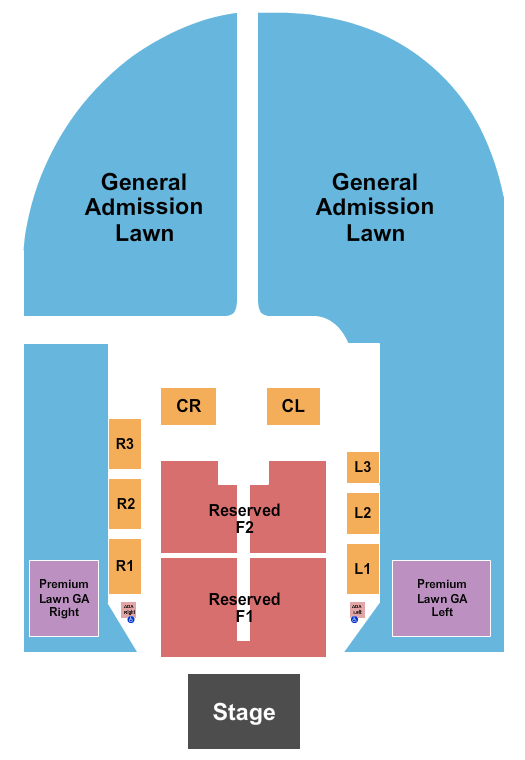 Seatmap for outdoor amphitheater at ford idaho center