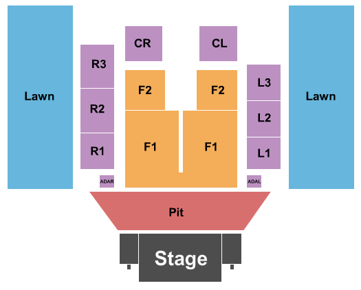 Outdoor Amphitheater At Ford Idaho Center Endstage GA Pit Seating Chart