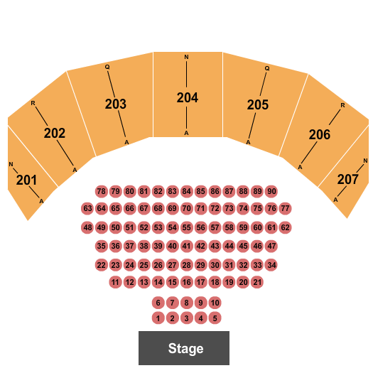 Ovation Hall at Ocean Resort Casino Endstage Tables Seating Chart