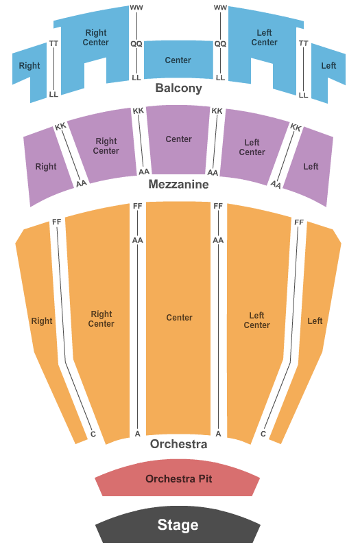 Ovens Auditorium End Stage Pit Seating Chart