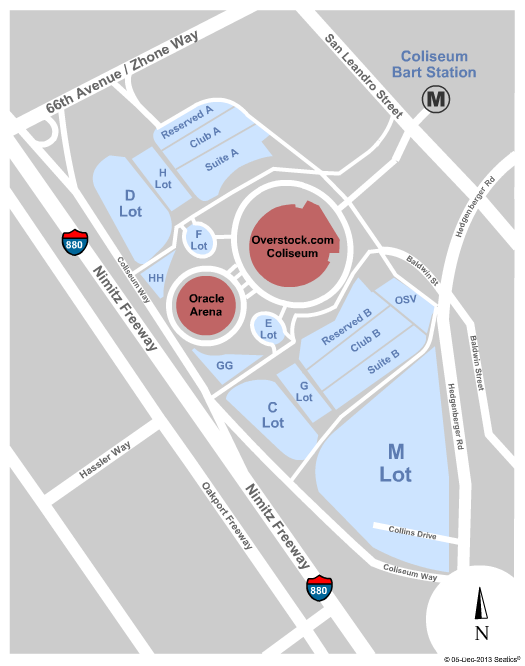 Oakland Coliseum Parking Lots Parking Seating Chart