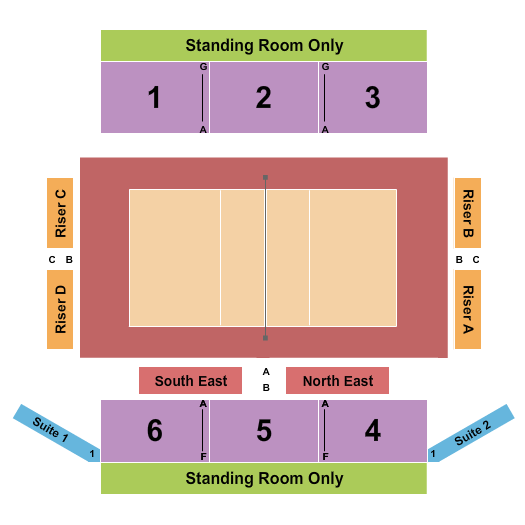 Overtime Elite Arena Volleyball Seating Chart