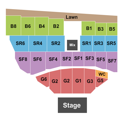 Oxbow Riverstage Seating Chart | CloseSeats.com