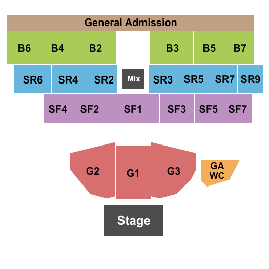 Oxbow Riverstage Endstage w/ GA Seating Chart