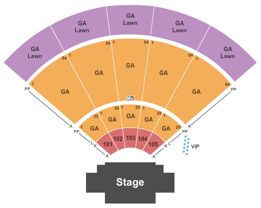 Ozarks Amphitheater - Missouri Endstage Front Res Rear GA Seating Chart