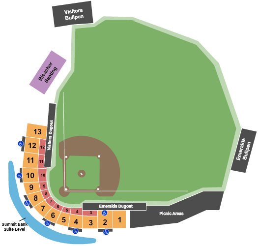PK Park Baseball Seating Chart