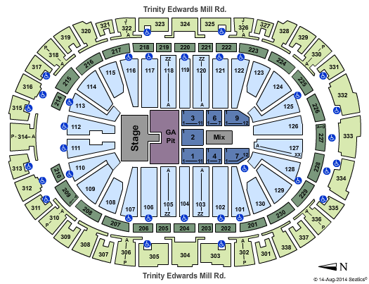 PNC Arena Brantley Gilbert Seating Chart