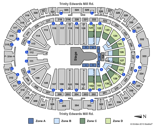 PNC Arena Cirque - Zone Seating Chart