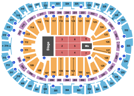 seating chart for PNC Arena - TSO 2021 - eventticketscenter.com