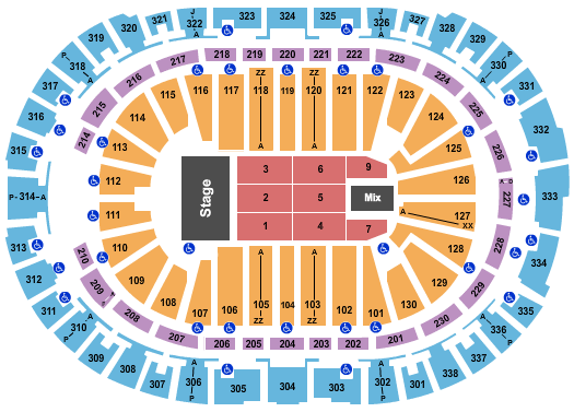 PNC Arena TSO 2021 Seating Chart