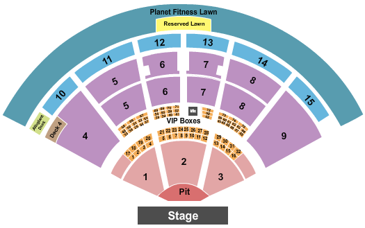 PNC Music Pavilion - Charlotte End Stage GA Pit Seating Chart