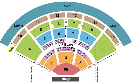 PNC Music Pavilion - Charlotte End Stage Pit Seating Chart
