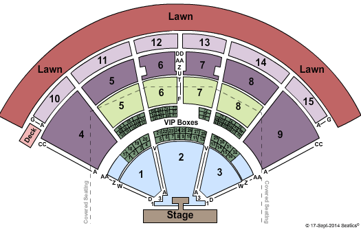 PNC Music Pavilion - Charlotte One Direction Seating Chart