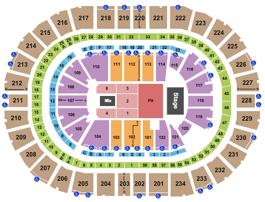 PPG Paints Arena Endstage GA Pit Seating Chart