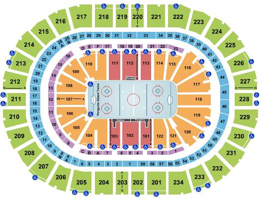 Pittsburgh Penguins 2021 Playoffs seating chart for playoff games at PPG Paints Arena in Pittsburgh Pennsylvania.