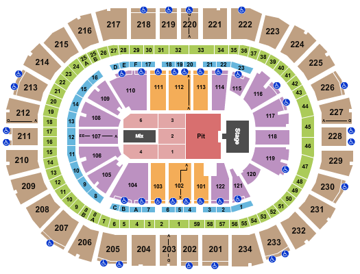 Pearl Jam PPG Paints Arena Seating Chart