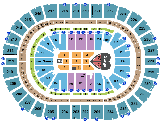 PPG Paints Arena Pink Seating Chart