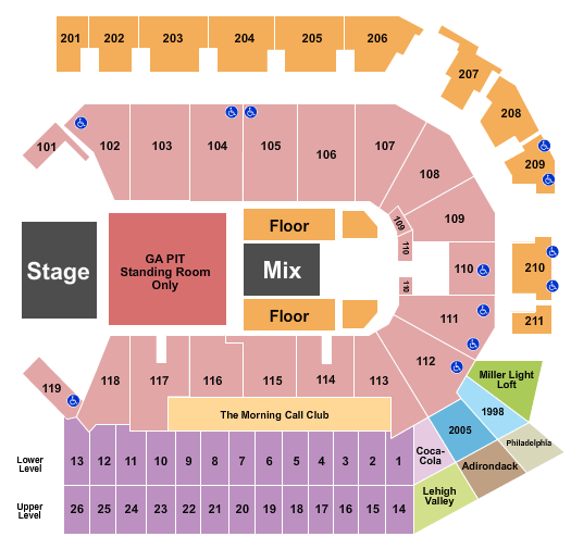 PPL Center Chris Stapleton Seating Chart