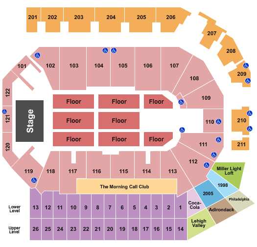 PPL Center Endstage-2 Seating Chart