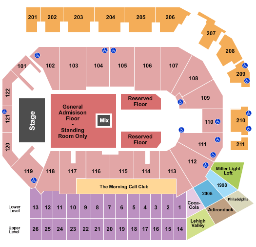 PPL Center Five Finger Death Punch Seating Chart