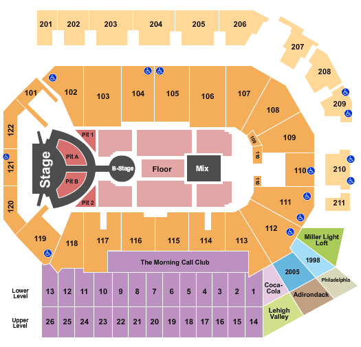 PPL Center Imagine Dragons Seating Chart