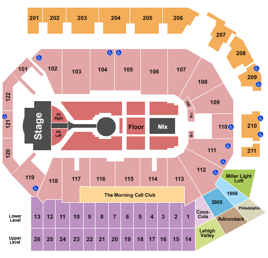 PPL Center Michael Buble Seating Chart