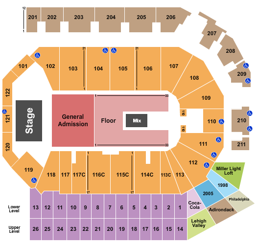 PPL Center Papa Roach Seating Chart