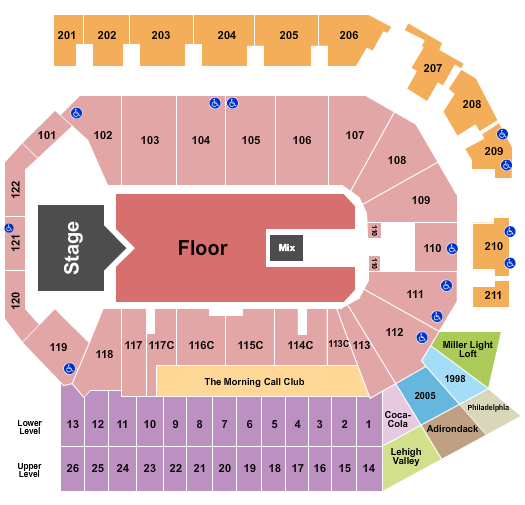 PPL Center Rascal Flatts Seating Chart