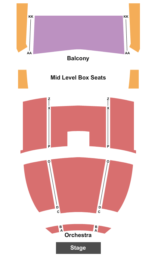 seating chart for RCU Theatre - Pablo Center at the Confluence - End Stage - eventticketscenter.com