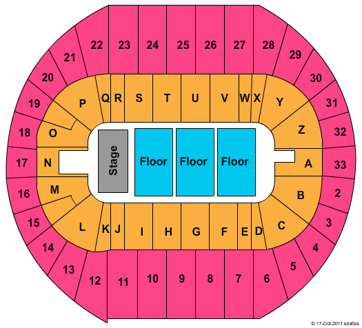 Pacific Coliseum Standard Seating Chart